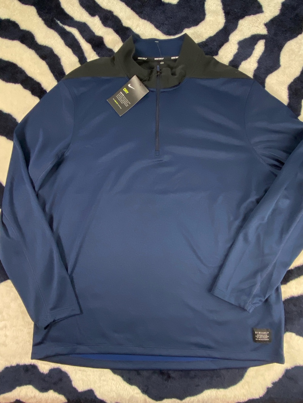 NWT New Nike Golf Dri-Fit Men's XL Navy Performance Quarter-Zip Pullover Jacket